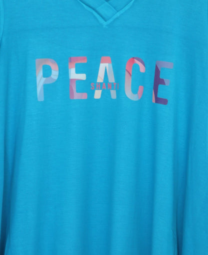 Tranquility Tunic Top with Peace, Inspirational Design
